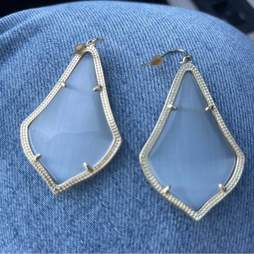 Kendra Scott Alexandra earring in Slate Grey and Gold Plate